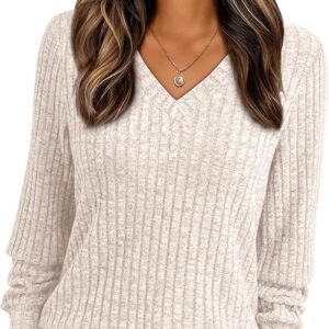 Women’s V Neck Long Sleeve Shirt