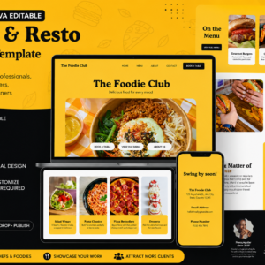 Food & Resto Website in Yellow Black Style