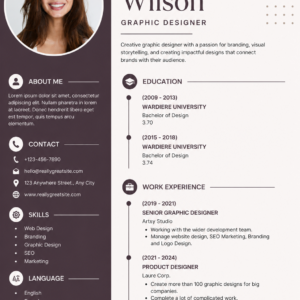 Professional Canva Resume CV Template | Editable