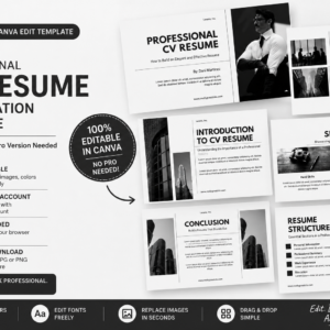 Modern Graphic Designer CV Resume Canva Template