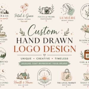 Custom Hand Drawn Logo Design | Personalized Business Logo